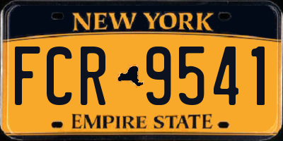NY license plate FCR9541