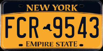 NY license plate FCR9543