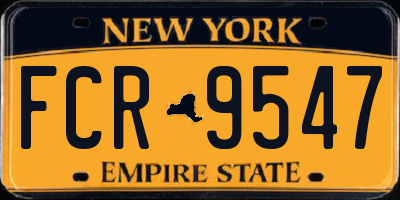 NY license plate FCR9547