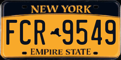 NY license plate FCR9549