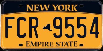 NY license plate FCR9554