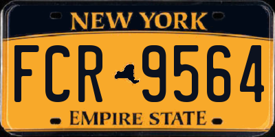 NY license plate FCR9564