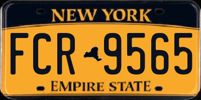 NY license plate FCR9565