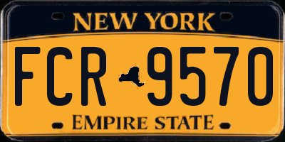 NY license plate FCR9570