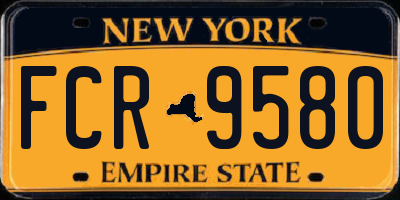 NY license plate FCR9580