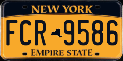 NY license plate FCR9586