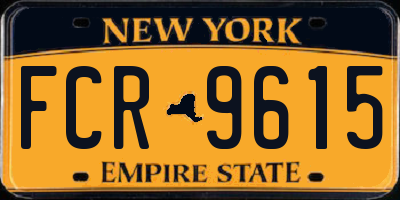 NY license plate FCR9615