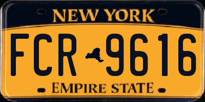 NY license plate FCR9616