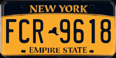 NY license plate FCR9618