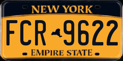 NY license plate FCR9622