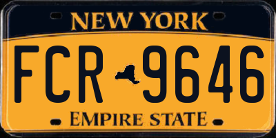 NY license plate FCR9646