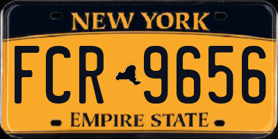 NY license plate FCR9656