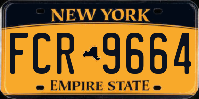 NY license plate FCR9664