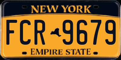 NY license plate FCR9679
