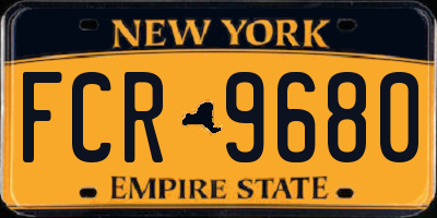 NY license plate FCR9680