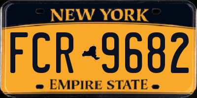 NY license plate FCR9682