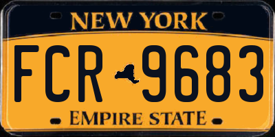 NY license plate FCR9683