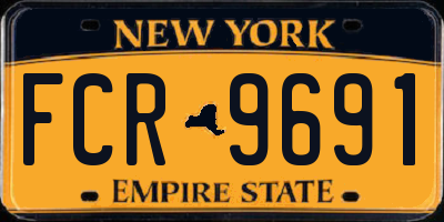NY license plate FCR9691
