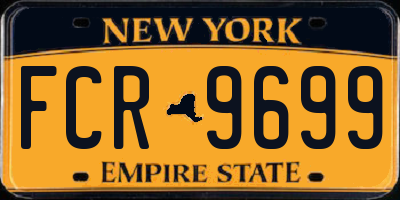 NY license plate FCR9699