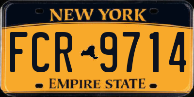 NY license plate FCR9714