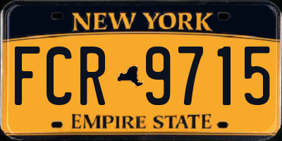 NY license plate FCR9715