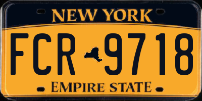 NY license plate FCR9718