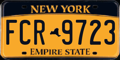 NY license plate FCR9723