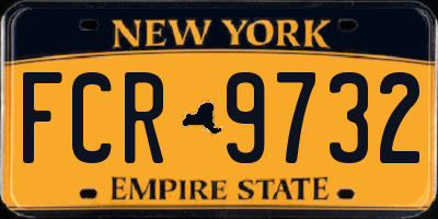 NY license plate FCR9732