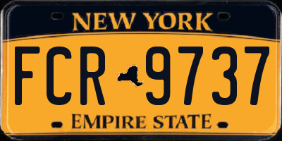 NY license plate FCR9737