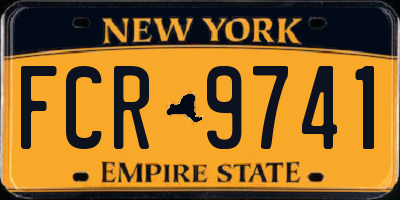 NY license plate FCR9741