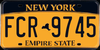 NY license plate FCR9745
