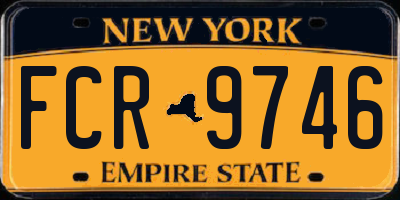 NY license plate FCR9746