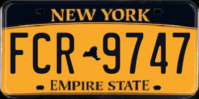 NY license plate FCR9747