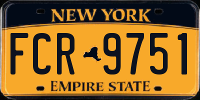 NY license plate FCR9751
