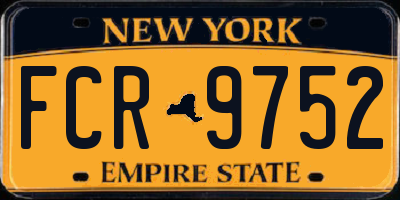 NY license plate FCR9752
