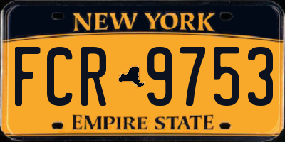 NY license plate FCR9753