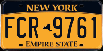 NY license plate FCR9761