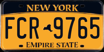 NY license plate FCR9765