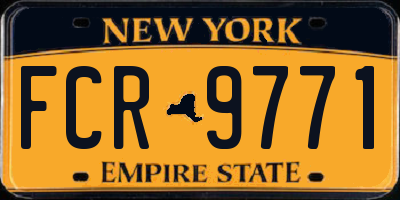NY license plate FCR9771