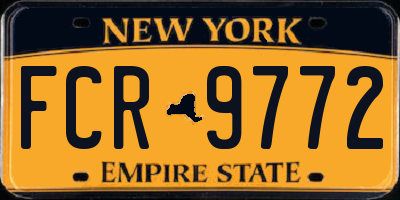 NY license plate FCR9772