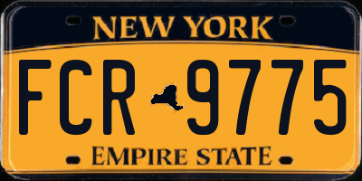 NY license plate FCR9775
