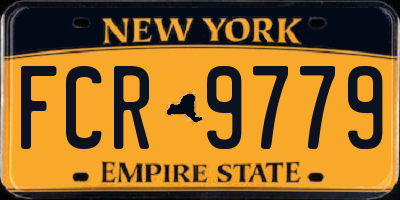 NY license plate FCR9779
