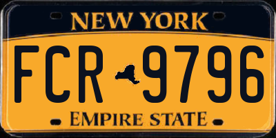 NY license plate FCR9796