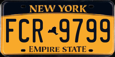 NY license plate FCR9799