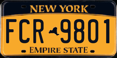 NY license plate FCR9801