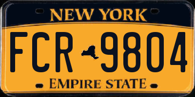 NY license plate FCR9804