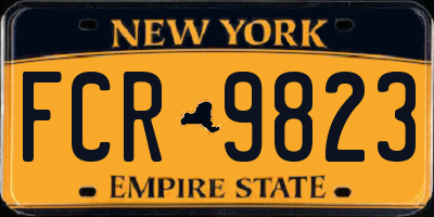 NY license plate FCR9823