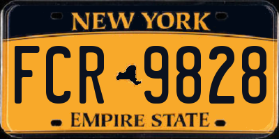NY license plate FCR9828