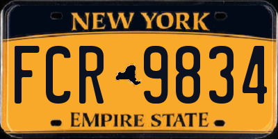 NY license plate FCR9834