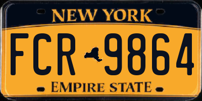 NY license plate FCR9864